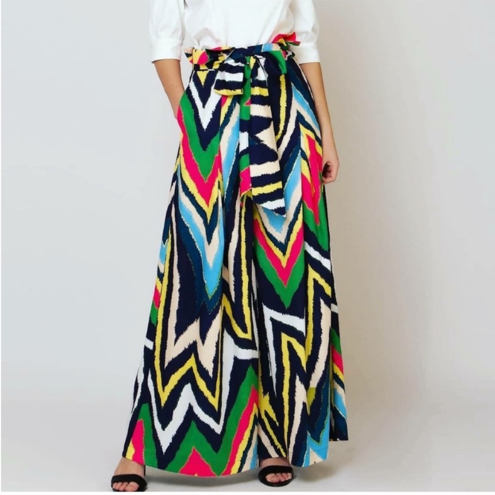 Gracia Multicolor Chevron Straight Leg Pants